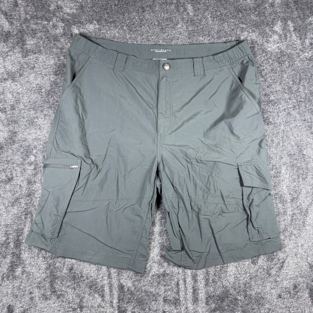 Columbia Omni-Shade Cargo Shorts Mens 40 Gray Hiking Outdoor Sun Protection 12L